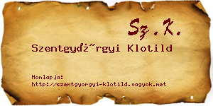 Szentgyörgyi Klotild névjegykártya